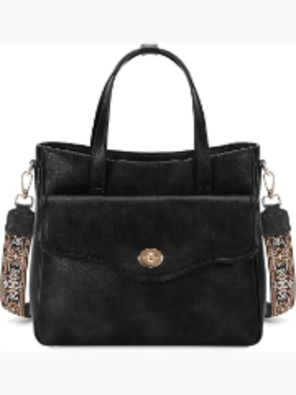 Vintage Leather Satchel Purse with Top Handle Crossbody Bag Detachable Strap
